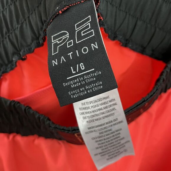 PE Nation Rebuild Shorts Womens Size Large Orange Elastic Waist Side Pockets - Picture 3 of 3